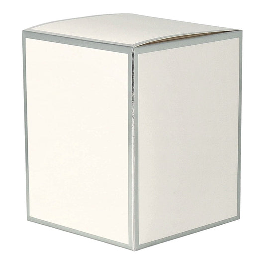 Danube XL Candle Box - No Window - White with Silver Edge - 12 of