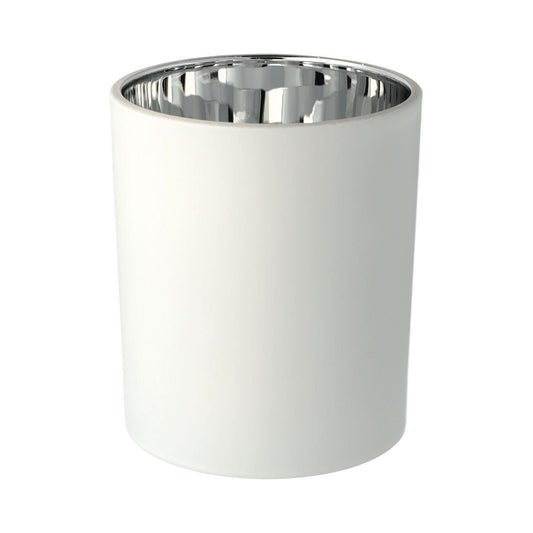 Oxford Candle Jar - Electroplated Silver & White - Large - 1
