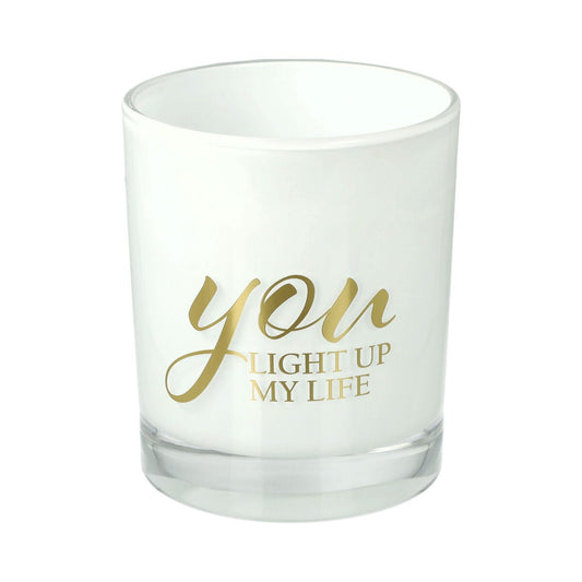 Oxford Candle Jar - White - Gold Foil "Light Up" - Large - 1 of