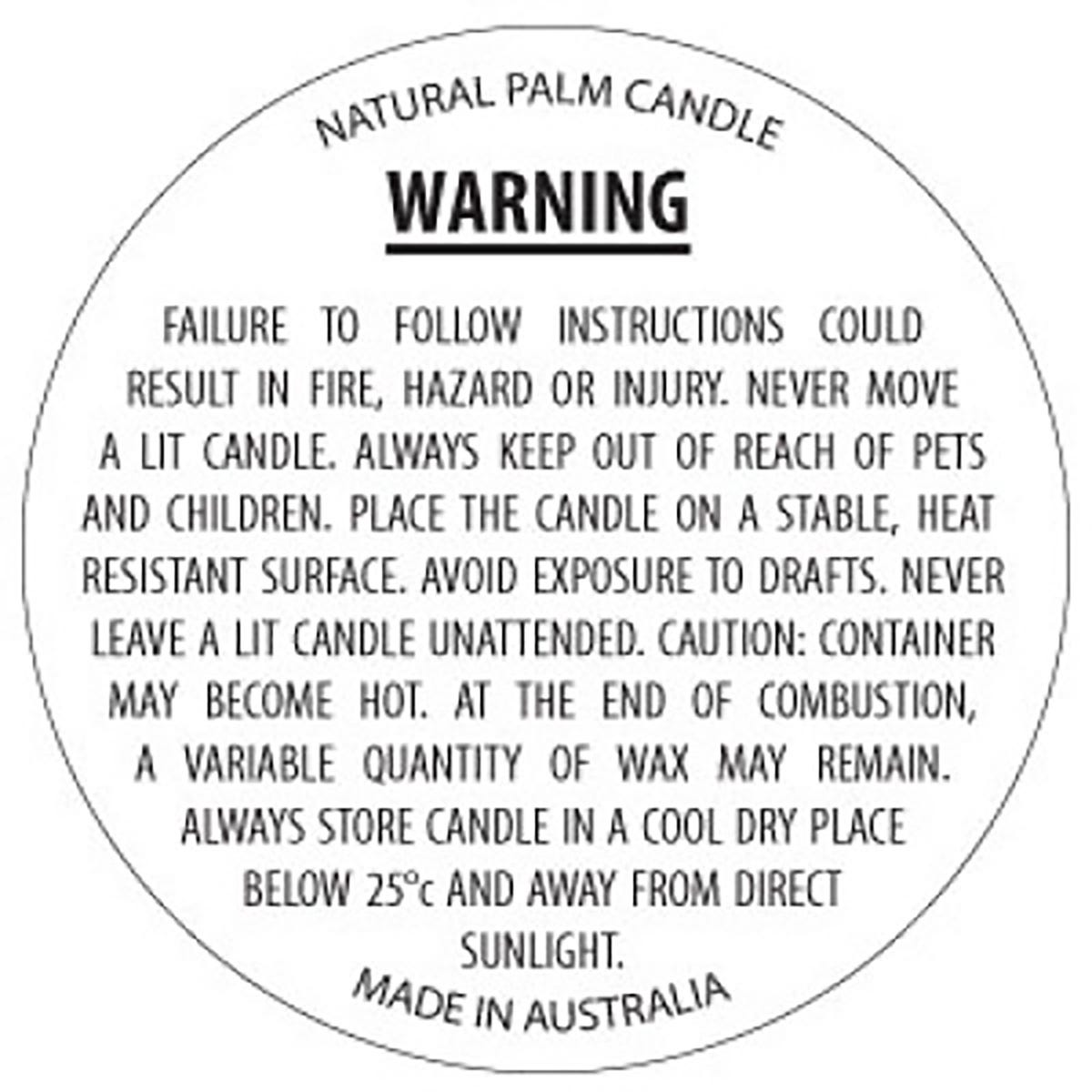 Warning Label - 40mm Round Woodfree surface - Palm Wax - 50 sheets