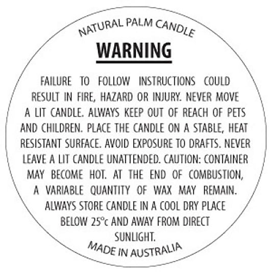 Warning Label - 40mm Round Woodfree Surface - Palm Wax - 10 sheets