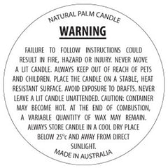 Warning Label - 40mm Round Woodfree Surface - Palm Wax - 10 sheets