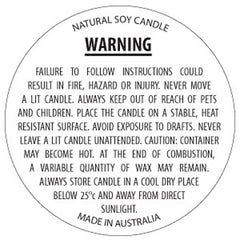 Warning Label - 40mm Round Woodfree Surface - Soy Wax - 50 sheets