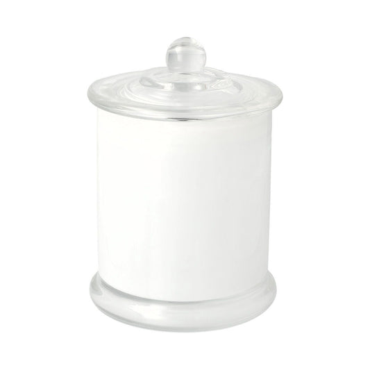 Danube Candle Jar - Knob Lid - Transparent White (inside) - Large - 12