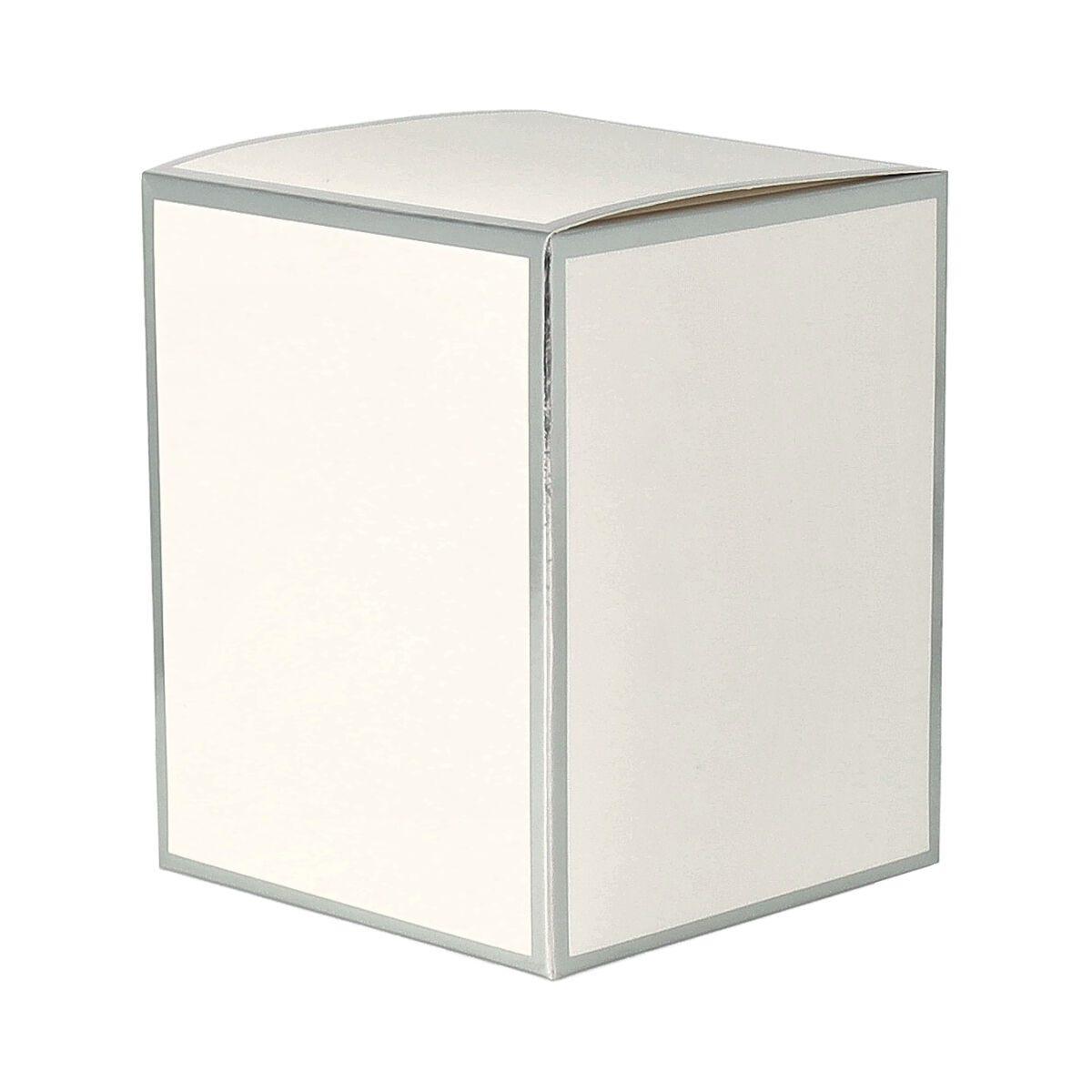 Oxford Medium Candle Box No Window (White with Silver Edge) - 12 of