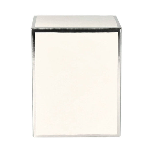 Candle Box - No Window - White with Silver Edge - Medium - 12