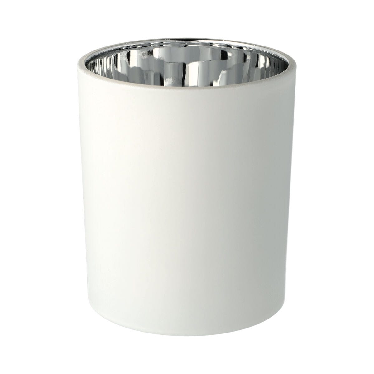 Oxford Candle Jar - Electroplated Silver & White - Large - 12