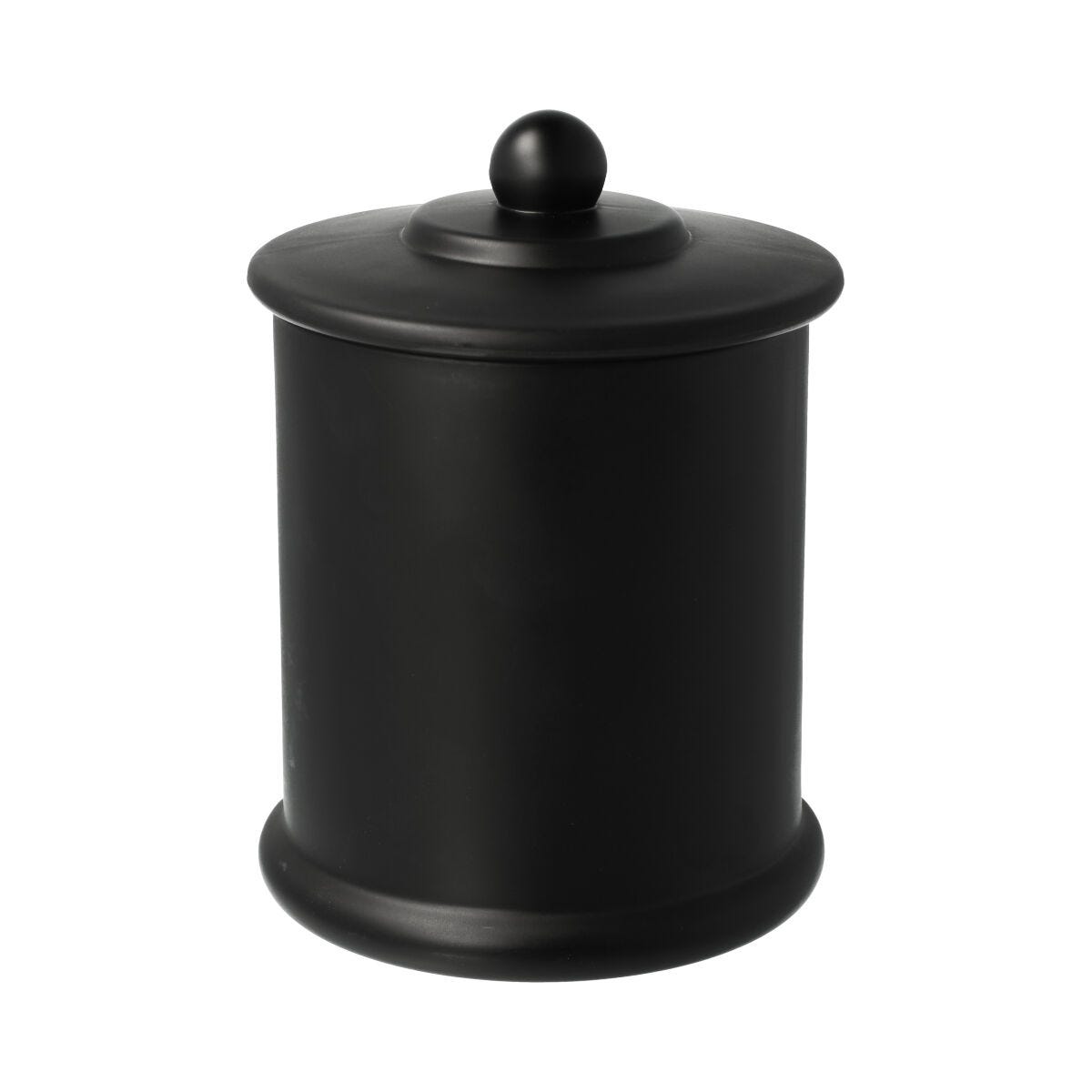 Danube Candle Jar - Knob Lid - Matte Black (Painted Outside) - 12 of