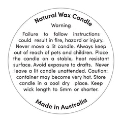 Warning Label - 50mm Round - Natural Wax