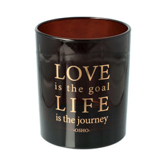 Oxford Candle Jar - Amber - Rose Gold Foil "Love Life" - Large - 1 of