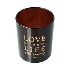 Oxford Candle Jar - Amber - Rose Gold Foil "Love Life" - Large - 1 of