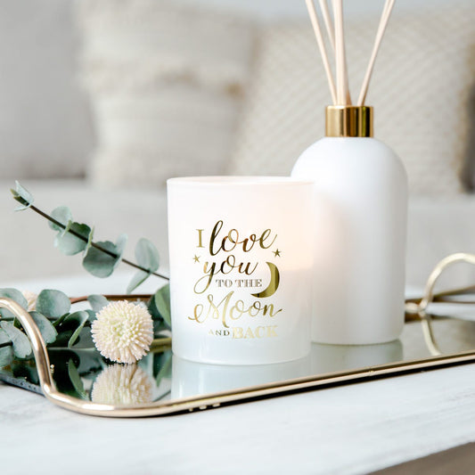 Oxford Candle Jar - Transparent White - Gold Foil "Moon" - Large - 1 of