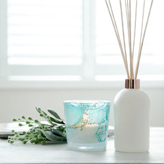 Velino Candle Jar Large Watercolour Teal - 1 of