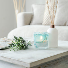 Velino Candle Jar Large Watercolour Teal - 1 of