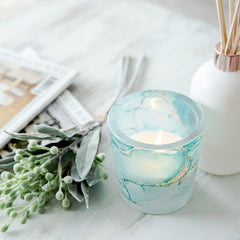 Velino Candle Jar Large Watercolour Teal - 1 of