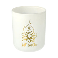 Cambridge Large White with Gold Just Breathe - 1 of