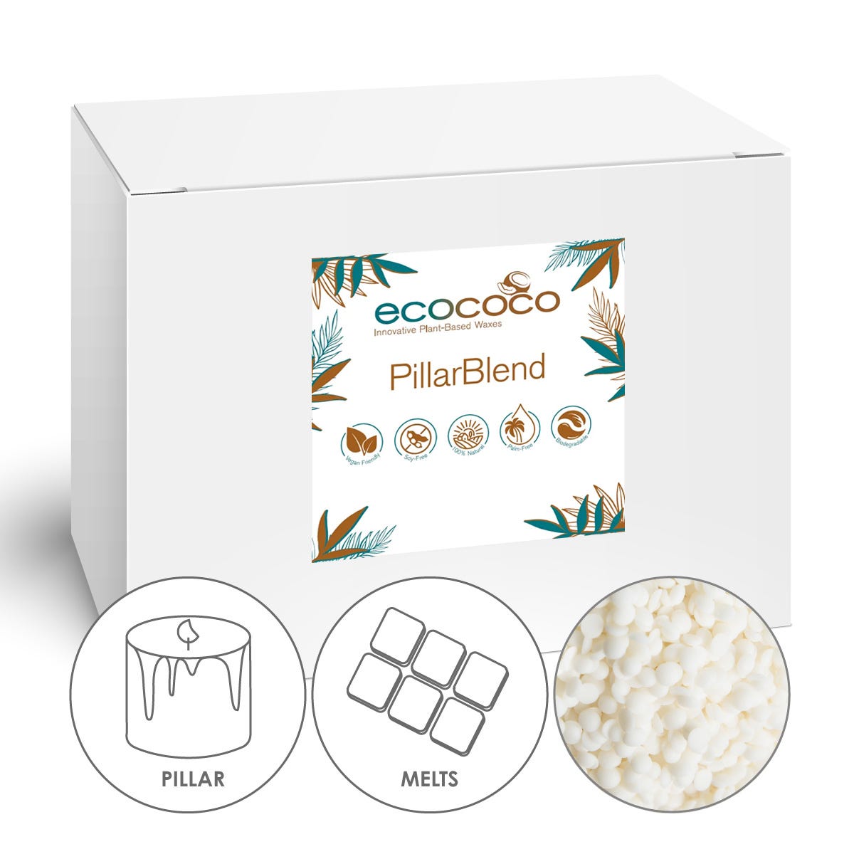 ecococo pillar blend candle wax