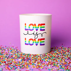 Oxford love is love candle jar